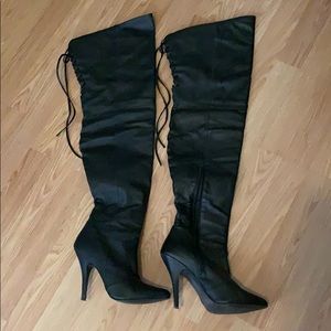Pleaser Leather Fetish Thigh High Boots
